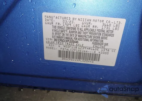 2023 Nissan Kicks Sv Xtronic Cvt from USA, damaged, VIN 3N1CP5CVXPL520445